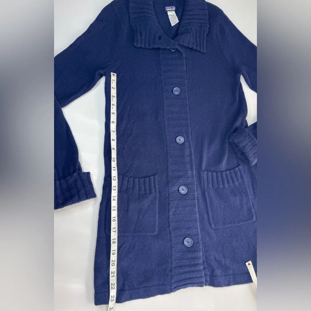 Patagonia Lambswool Blend Long Button Up Sweater Coat Womens Size Medium
